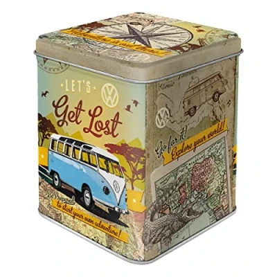Immagine di Nostalgic Art Contenitori da tè retro, Bulli T1 Let&#039;s Get Lost Idea regalo per i bus VW, sfuso e bustine di tè, Design vintage, 100 g