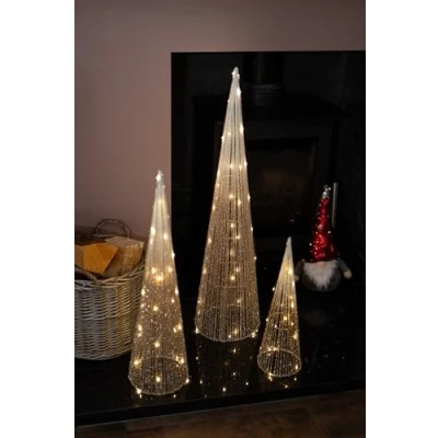Immagine di Marco Paul Interiors Set di 3 alberi Natale illuminati con luce a LED e obelisco per la casa