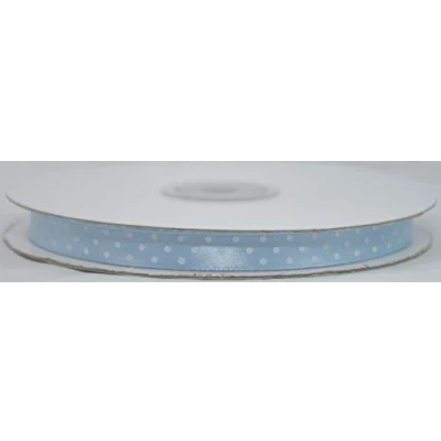 Immagine di NASTRO RASO POIS LARGHEZZA 6 MM LUNGHEZZA 50 METRI (CELESTE)