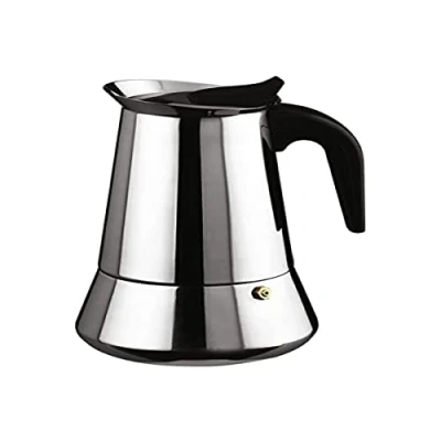 Immagine di Ilsa Caffettiera Esxpresso, in Acciaio Inox, Modello: Bonkaffe, Colore: Argento 4 Tazze cm