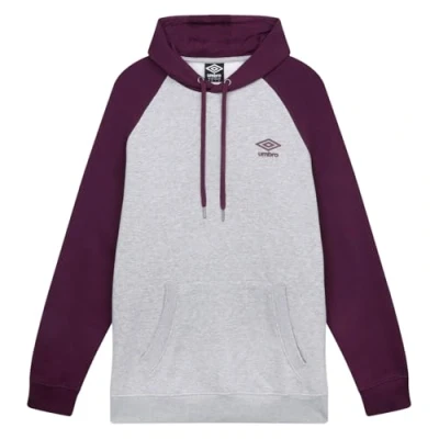 Immagine di Umbro CORE Raglan Felpa in pile, Uomo, Taglia: Large, Grey marl potent purple