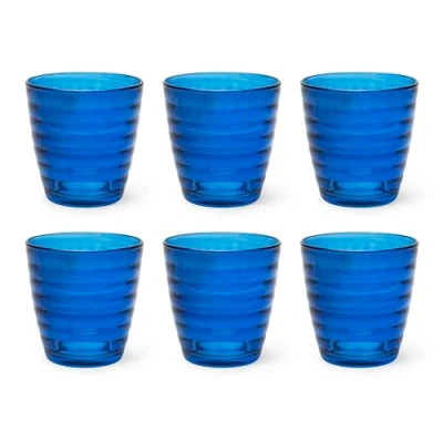 Immagine di Excelsa Porto Cervo Set 6 Bicchieri Acqua, Blu, Vetro, Capacità 270 Ml.