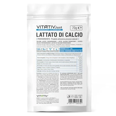 Immagine di VITATIV Lattato di Calcio in Polvere 70gr ideale per sferificazione cucina molecolare