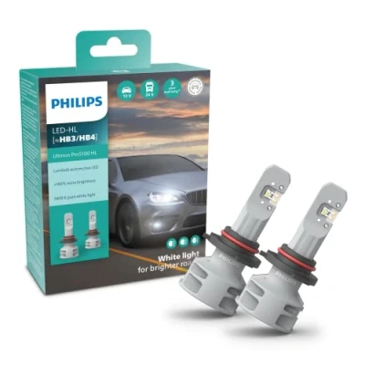 Immagine di Philips Ultinon Pro5100 LED lampadina fari auto (HB3/HB4), +160%, 5.800K, set di 2