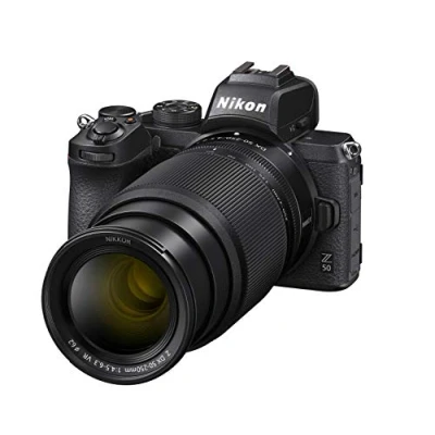 Immagine di Nikon Z50 + Z DX 16 50VR+50 250VR Fotocamera Mirrorless, CMOS da 20.9 Mp, Sistema Hybrid AF, Mirino Elettronico (EVF), LCD 3.2&quot; Touch, Video 4K, Nero