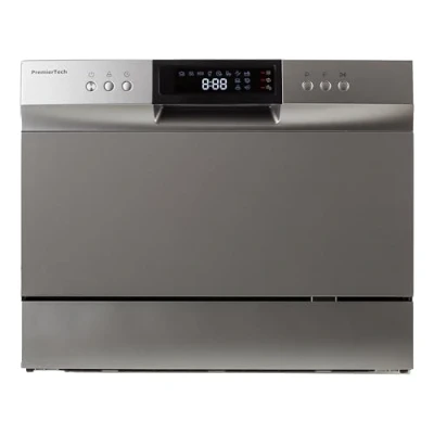 Immagine di PremierTech Mini Lavastoviglie compatta Da tavolo, 6 coperti, 8 programmi, Libera Installazione e Incasso, Appoggio, Display Led, Silver PTLS6S