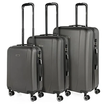 Immagine di ITACA Set Valigie Rigide Offerte. Valigia Grande Rigida, Media Rigida e Bagaglio a Mano. di con Lucchetto Combinazione TSA 71100, Antracite
