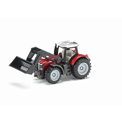 Immagine di siku 1484, Trattore Massey Ferguson con Caricatore frontale, Metallo e Plastica, Rosso Nero, frontale mobile
