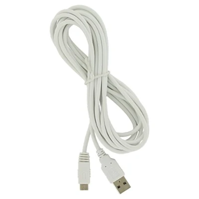Immagine di DollaTek 3M Extra Lungo USB Dati Sincronizzazione Caricatore Potere Cavo per Nintendo Wii U Gamepad Controller (Bianco)