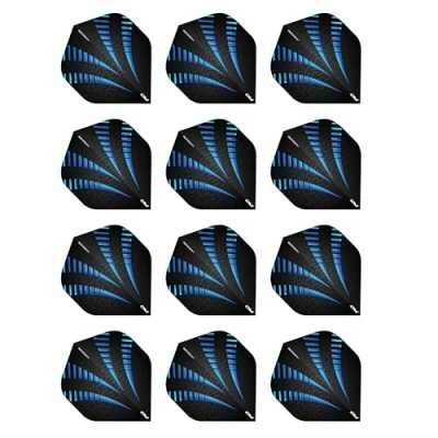 Immagine di RED DRAGON Hardcore Radical Nero e Blu Burst Dart Standard di Spessore Extra 4 Set per Confezione (12 Voli in Totale)