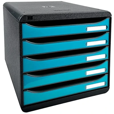 Immagine di Exacompta 3097282D Cassettiera BIG BOX PLUS IDERAMA, 5 cassetti aperti per formato fino a 24x32cm, Dimensioni (LxAxP) 27.8x27.1x34.7cm