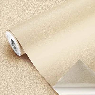 Immagine di GELAISI Pellicola autoadesiva in Pelle PU 40 x 300cm,in Similpelle,Patch di Riparazione Autoadesiva,per tappezzeria,per Armadio,Borsa Pelle,Sedile Auto,Divano, mobili,Beige