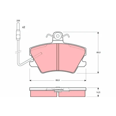 Immagine di TRW GDB968 Kit pastiglie freno con contatto segnalazione usura bulloni pinza accessori RENAULT: Super 5 Hatchback, CLIO 1, 19 II Chamade