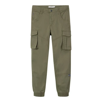 Immagine di Name it Nitbamgo REG R TWI CA M NMT NO Pantaloni cargo per bambini, Taglia: 116, Deep lichen green
