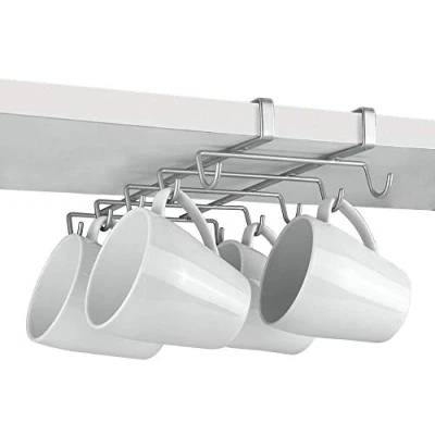 Immagine di Metaltex Mensola portabicchieri, rivestito in polietilene, argento, SpiderMug