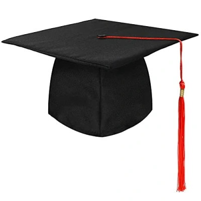 Immagine di KEELYY Cappello Laurea Unisex, Tocco Regolabile, Berretto con Nappa, Gadget per Cerimonie di Laurea/Festa Universitario 4Colori(Rosso)