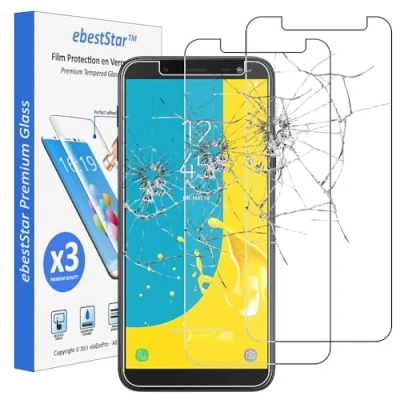 Immagine di ebestStar [Pacco x3 Vetro Temperato Compatibile con Samsung J6 2018 Galaxy SM J600F Schermo Pacco da 3 Pellicole Anti Shock, Rottura, graffio [Apparecchio: 149.3 x 70.2 8.2mm, 5.6&#039;&#039;]