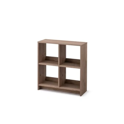 Immagine di Iris Ohyama, Libreria Cube/Scaffale a giorno in legno/Mobile con 4 ripiani/Ripiano legno, Modulare,Design, Ufficio, soggiorno, scuola Wood Open Shelf WOS Cenere marrone
