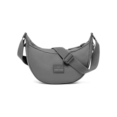 Immagine di Johnny Urban Borsa a Tracolla Donna e Uomo Grigio Ally Small Mezzaluna Crossbody Moon Bag Marsupio Rotonda con Regolabile Idrorepellente