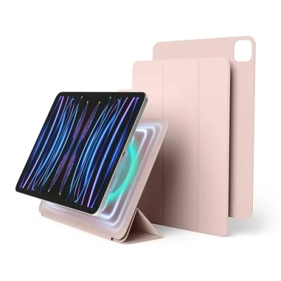 Immagine di elago Cover Folio Magnetica Compatibile con iPad Pro 11 pollici di 4a,3a,2a Gen. Custodia Piastra Posteriore Attaccabile ai Materiali Metallici, Apple Pencil e