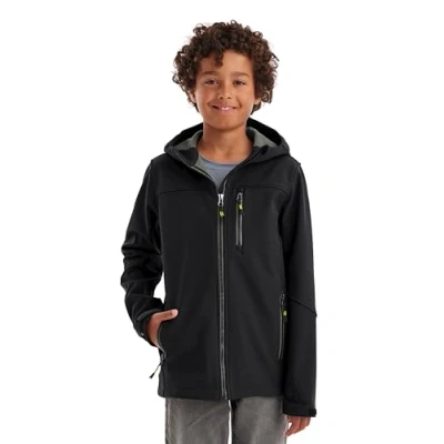 Immagine di killtec Bambini e ragazzi Giacca softshell/giacca outdoor con cappuccio Jungen Softshelljacke, schwarz, 140, 43198 000