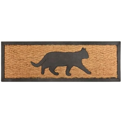 Immagine di Esschert&#039;s Design, zerbino in Fibra di Cocco e Gomma con Disegno Gatto, codice Prodotto: RB170
