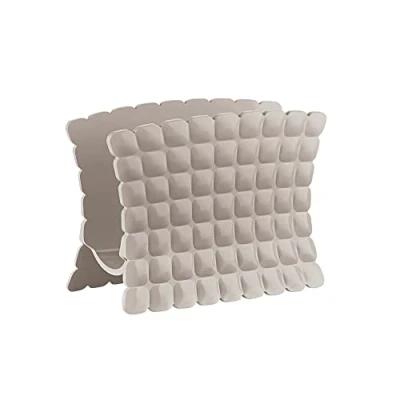 Immagine di Guzzini Tiffany, Portatovaglioli Orizzontale Quadrato con Barra Ferma Tovaglioli Grigio Tortora, 20 x h7,3cm 198700158
