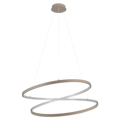 Immagine di EGLO Lampada a sospensione LED Ruotale, per tavolo da pranzo, sala anello oscillante in metallo color sabbia, luce bianca calda, diametro 70 cm