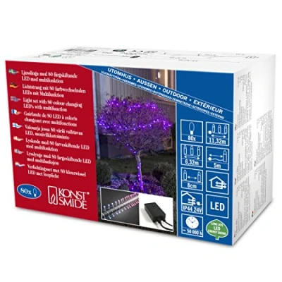 Immagine di Konstsmide 3698 540 Micro catena luminosa esterno rete elettrica Numero di lampadine 80 LED (monocolore) RGB