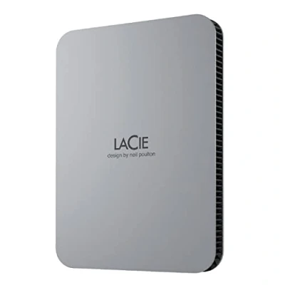 Immagine di LaCie Mobile Drive Moon, 1TB, Unità disco portatile esterna, Argento, USB C 3.2, per PC e Mac, riciclata post consumo, con piano Tutte le applicazioni di Adobe servizi Rescue (STLP1000400)