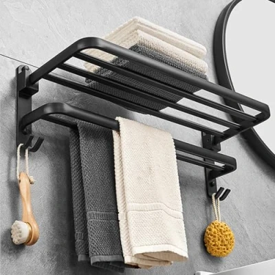 Immagine di Porta Asciugamani Bagno, Accessori Bagno Adesivo, Appendi in Acciaio Inox SUS304, Set Completo Portasciugamani da Parete