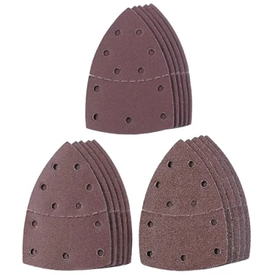 Immagine di Einhell Set di 15 fogli carta vetrata Delta (accessori per levigatrice multiuso, vetrata, 150 x 100 mm, con velcro, 5 P60, P120, P180)