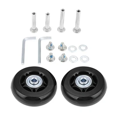 Immagine di Mtsooning Set di 2 ruote ricambio per valigia, 64 x 18 mm, con cuscinetti, assi e chiavi riparazione