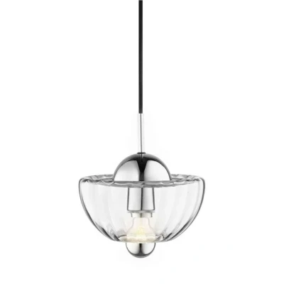 Immagine di DESIGN BY US Lampada a sospensione Lotus, trasparente, Ø 25 cm, vetro, soffiato bocca