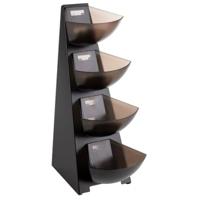 Immagine di APS 11414 Multirack, mensola da cucina, struttura in acciaio inox 18/0, versata plastica, distributore di porzioni, volume per versare 1 litro, 4 livelli