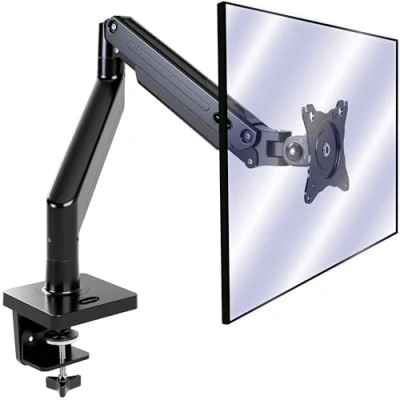 Immagine di Invision Supporto Braccio Monitor per Maggior parte Degli schermi 24 49 pollici [Non compatibile con curvi 49&quot;] Morsetto Tavolo Ergonomico Regolabile in Altezza VESA 75 100mm 2 15kg (MX450)