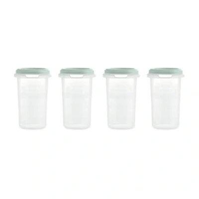 Immagine di Miniland Set 4 Hermisized Mint 330ml. Confezione da ermetici graduati (330ml), sicura, resistente e adatta per lavastoviglie, microonde congelatore. Collezione Dolce.
