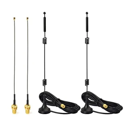Immagine di Bingfu Antenna WiFi 2,4GHz 5GHz Bibanda 9dBi MIMO Maschio RP SMA Base Magnetica, Cavo IPEX U.FL a Femmina 15cm per Intel Fenvi HP Scheda di Rete PCI Express PCIE Mini Wireless Adattatore