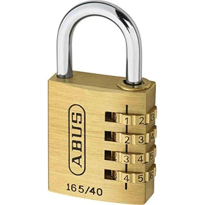 Immagine di ABUS Lucchetto a combinazione 165/40 in ottone con codice numerico regolabile individualmente Serratura per valigia/serratura mandrino Livello di sicurezza 4