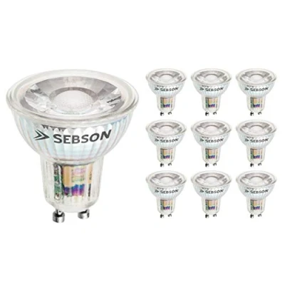 Immagine di SEBSON Lampadina LED GU10 5W (Equivalente a 50W) 380lm Bianca Calda 3000K Non Dimmerabile Angolo di Diffusione 36 Spot 230V Set da 10