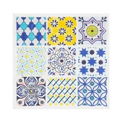 Immagine di Talking Tables Tovaglioli marocchini blu piastrellati di carta riciclabile colorati audaci per decoupage, stoviglie usa e getta ecologiche feste estate, compleanno, confezione da