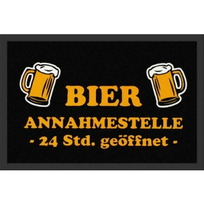 Immagine di Zerbini con Testo umoristico &#039;Bier Annahmestelle Birra Tedesca Ecologiche Point Camicie Polipropilene 60 x 40 cm