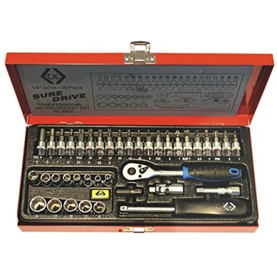 Immagine di Kit di chiavi a bussola metrico 1/4 (6.3 mm) 39 parti C.K T4655