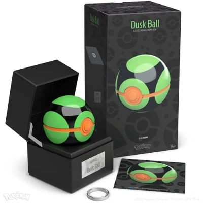 Immagine di The Wand Company Dusk Ball Authentic Replica Realistic, Electronic, Die Cast Poké with Display Case Light Features Officially Licensed by Pokémon