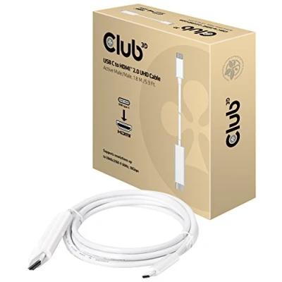 Immagine di CLUB3D USB C 3.1 TO HDMI 2.0 CABLE 1.8M