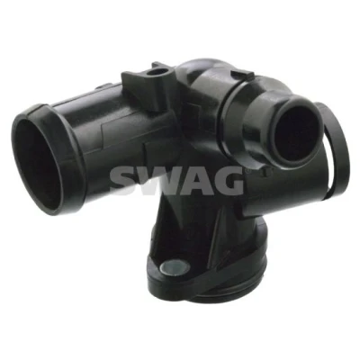 Immagine di SWAG 30 10 6012 Flangia Plastica posteriore, centro con guarnizione AUDI: A4 B7 Avant, A6 C6 Sedan, Avant