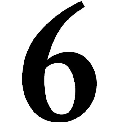 Immagine di Adesivo con numeri n. 6 in nero, altezza 10 cm, numero di casa autoadesivo, da incollare, per esterni, cassetta delle lettere, porta I resistente alle intemperie, kfz_471_6