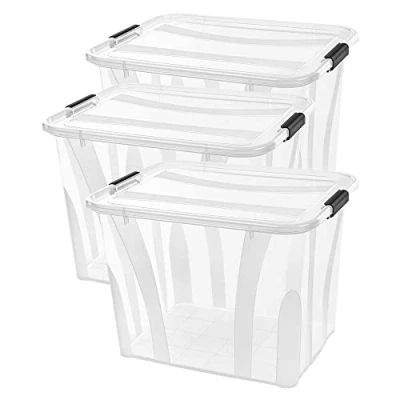 Immagine di Siena HOME Contenitore multiuso Anzio Trasparente 55 l (L x A P) 510 372 385 mm 3 pz.