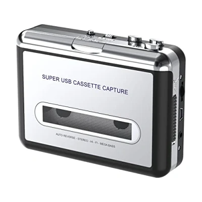 Immagine di DIGITNOW! Lettore di audiocassette Portatile, converte Le Cassette in MP3/CD Tramite USB