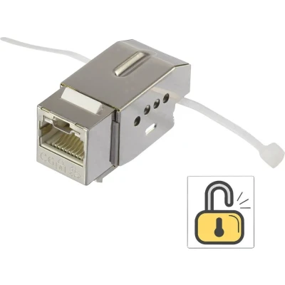 Immagine di Modulo RJ45 da incasso con funzione di bloccaggio Keystone CAT 6 Renkforce KSV10